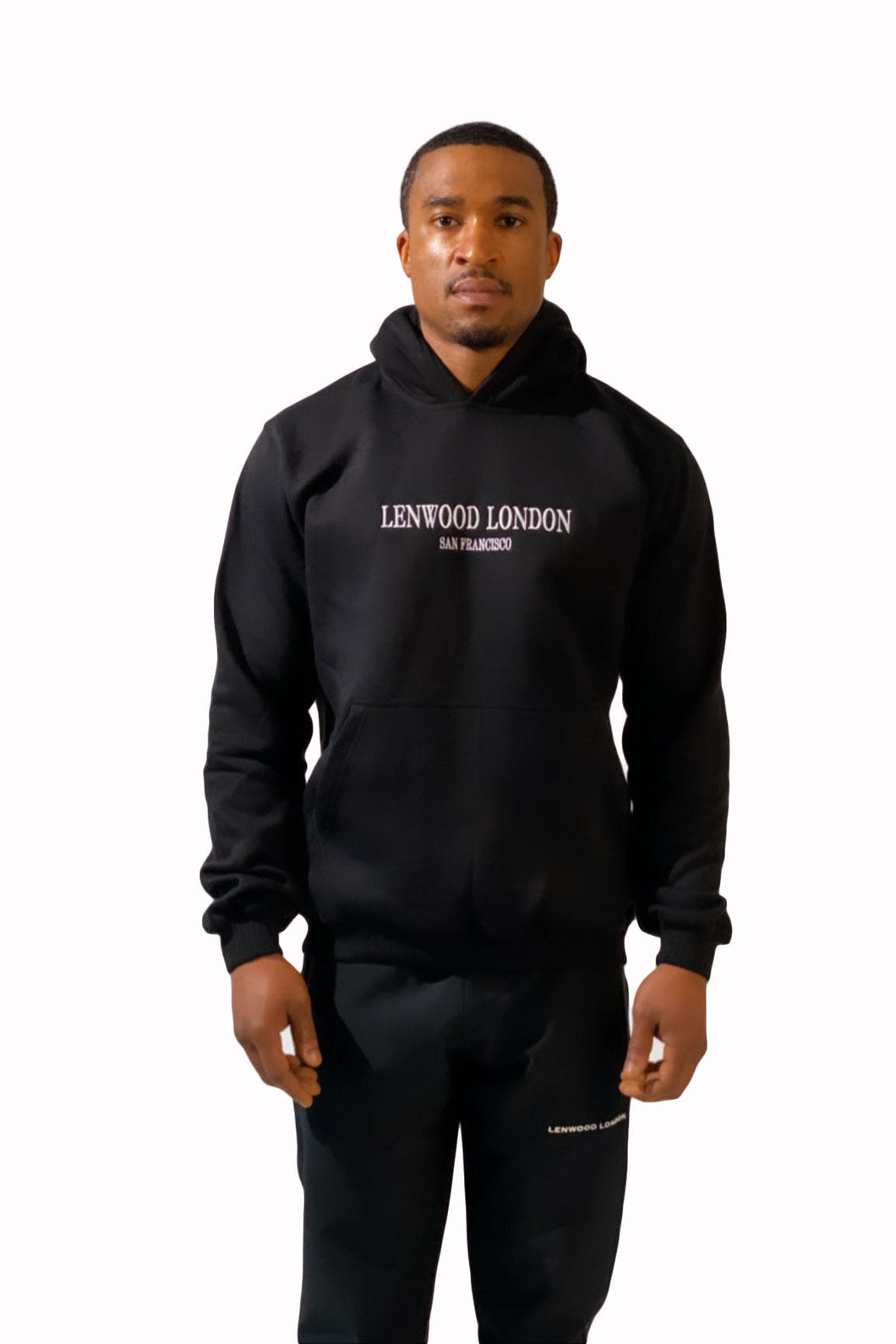 LENWOOD LONDON WHITE EMBROIDERED HOODIE