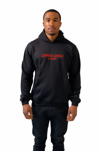 LENWOOD LONDON RED EMBROIDERED HOODIE